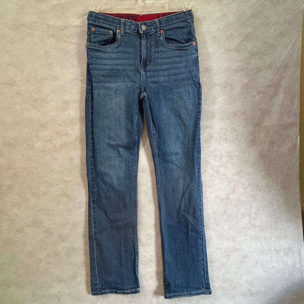 Levis 514 Boys Jeans Size 16 Reg W28 L30 Medium Wash Straight Fit 677838816402